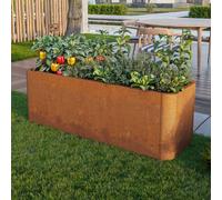 PRIMEYARD Design 120 x 40 x 40 cm Carré potager surélevé, acier corten, aspect rouille - (GFPV01070)
