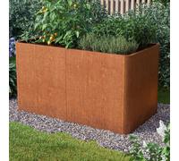 PRIMEYARD Design 146 x 80 x 60 cm Carré potager surélevé, acier corten, aspect rouille - (GFPV00825)