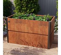 PRIMEYARD Design 150 x 85 x 77 cm Carré potager surélevé, acier corten, aspect rouille - (GFPV00791)
