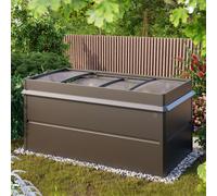 PRIMEYARD Design 200 x 100 x 77 cm Carré potager surélevé, acier, anthracite métallisé, inclus une mini serre et une protection anti-limaces - (GFPV00774)