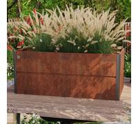 PRIMEYARD Design 200 x 100 x 77 cm Carré potager surélevé, acier corten, aspect rouille - (GFPV00783)