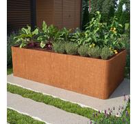 PRIMEYARD Design 200 x 107 x 60 cm Carré potager surélevé, acier corten, aspect rouille, fond perforé inclus - (GFPV00821)