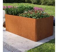PRIMEYARD Design 200 x 107 x 80 cm Carré potager surélevé, acier corten, aspect rouille, fond perforé inclus - (GFPV00823)