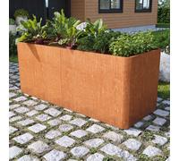 PRIMEYARD Design 200 x 80 x 60 cm Carré potager surélevé, acier corten, aspect rouille, fond perforé inclus - (GFPV00816)