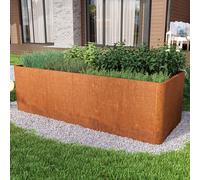 PRIMEYARD Design 200 x 80 x 80 cm Carré potager surélevé, acier corten, aspect rouille, fond perforé inclus - (GFPV00818)