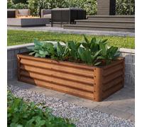 PRIMEYARD Eco 120 x 60 x 35 cm Carré potager surélevé, acier corten, aspect rouille - (GFPV00964)