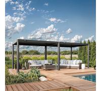 PRIMEYARD Luma 3,5x7m Pergola anthracite, lames en anthracite orientables - (GFPV01122)