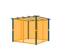 PRIMEYARD Moustiquaires pour Pergola Classic 3x4 m - Polyester - avec système de Rails et Fermeture Éclair - Gris