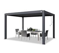 PRIMEYARD 3x4m Pergola anthracite, lames en anthracite orientables - (400126)