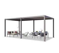 PRIMEYARD 3x6m Pergola gris-perle, lames gris-perle orientables - (400110)