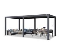 PRIMEYARD Pergola 3x6 m poteaux en aluminium avec lames orientables en aluminium pavillon anthracite