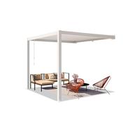 PRIMEYARD Pergola adossée 3x3 m poteaux en aluminium blancs avec lames orientables en acier