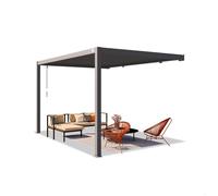 PRIMEYARD Pergola adossée 3x4 m poteaux en Aluminium avec Lames orientables en Acier pergola Murale Anthracite