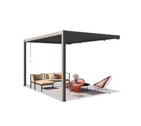 PRIMEYARD Pergola adossée 3x4 m poteaux en Aluminium avec Lames orientables en Acier pergola Murale Anthracite