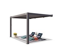 PRIMEYARD Pergola adossée 3x4 m poteaux en Aluminium avec Lames orientables en Aluminium pergola Murale Anthracite