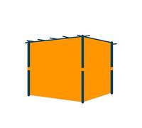 PRIMEYARD Rideaux pour Pergola Classic 3x3 m - env. 180 g/m² Polyester - avec système de Rails et Fermeture Éclair - Gris