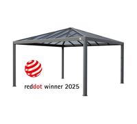 PRIMEYARD Tonnelle de Jardin 4x4 m avec Toit en Polycarbonate - Hardtop Pavillon