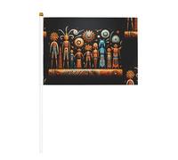 Primitive Totem Ten Drapeau imprimé double face 14 x 20,8 cm, adapté pour les activités d'équipe encourageant