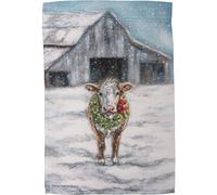 Primitives by Kathy 113537 Drapeau de jardin en forme de vache avec couronne, 45,7 cm, multicolore