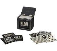 Primitives by Kathy Boîte à charnière classique noire et blanche pour décoration d'intérieur, mots de sagesse