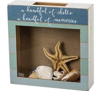 Primitives by Kathy PBK A Handful of Shells A Headful of Memories Boîte en bois pour coquillages 25,4 cm