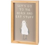 Primitives by Kathy Seagull Design Let's Go to The Beach & Eat Stuff Panneau décoratif en bois avec inscription en anglais « Let's Go to The Beach & Eat Stuff » 15,2 x