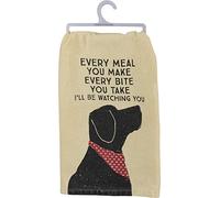 Primitives by Kathy Torchon de Cuisine décoratif, Coton, crème, Noir, 71,1 x 71,1 cm