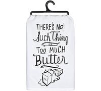 Primitives by Kathy Torchon de Cuisine décoratif - No Such Thing, Too Much Butter, Blanc, Noir