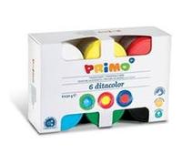 PRIMO - Gouaches lavables pour enfants +2 Ans, Gouaches à Doigt 50g, 6 Couleurs pour Peindre sur Papier et Verre, Peintures pour Papeterie et Travaux Créatifs, Testées dermatologiquement
