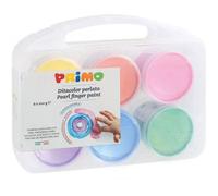 Primo 229tpd100sp Gouache A Doigts Perlée En Pot De 100 Gr.. Mallette Multifonction. 6 Couleurs.