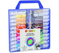 PRIMO 449T22VA Tube de gouache fine 12 ml, mallette avec couvercle/palette, 22 couleurs.