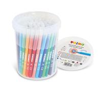 PRIMO - 96 Feutres Pointe Fine 2,5 mm avec 12 Couleurs pour enfants, pour Colorier, dessiner et Travaux Créatifs, Feutres lavables pour enfants +3 Ans, pour Papeterie et École, Sans Taches