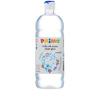 Morocolor PRIMO Film colle, colle à l'eau 1000 ml colle transparente en flacon avec bouchon doseur, pouvoir adhésif élevé, colle à polir fluide, colle à eau transparente lavable, Made in Italy