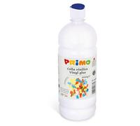 PRIMO - Colle Vinylique Fixative, 1 Bouteille 1kg Transparente au Séchage, Adaptée à tous Types de Papier et Carton Idéal pour Fourniture Scolaire, Loisirs Créatifs et Découpage, Durable et Diluable