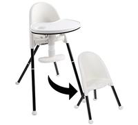 Primo Cozy Tot Deluxe Convertible Folding High Chair & Toddler Chair - Portable Foldable Baby Chair/Toddlers Highchair - Travel Friendly, Removable EZ Clean Tray, Black/White, 22"x21"x33.5"