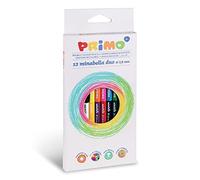 PRIMO - Crayon de Couleurs Enfants +3 Ans et Artistes, Mine Ø3,8 mm, 12 Couleurs Crayon Papier Professionnelles pour Papeterie, Fourniture Scolaire et Loisirs Créatifs, Crayon de Couleur Estompables