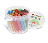 PRIMO - Crayons de Cire Jumbo Colorés en Seau de 48 Pièces avec 8 Couleurs pour enfants +3 Ans, Crayons Couleurs Intenses pour Papeterie et Travaux Créatifs enfants, Ne Salit Pas les Mains,