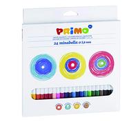 PRIMO - Crayons de Couleur enfants +3 Ans et Artistes, Mine Ø3,8 mm, 24 Couleurs Pro Dégradables et Pleines, Couleurs pour enfants pour Colorier, Travaux Créatifs, Set de Crayons Papeterie