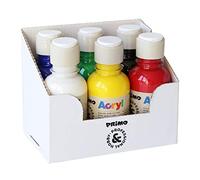PRIMO Hobby & Professional - Peintures Acryliques, 6 Couleurs de 125 ml pour les +14 ans, Couleurs Acryliques Permanentes Opaques pour Tissus, Loisirs Créatifs, Papeterie