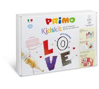 Primo Kidskit Lettering Kit de Couleurs pour Enfants +7 Ans, avec 4 tempères ergonomiques et doseur 50 ML, 1 Album de coloriage pour Dessin, 1 livret pour travaux créatifs, Jeux éducatifs artistiques