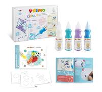 PRIMO Kidskit Marbling Effect - Kit Peinture Enfant +6Ans, Set 4 Couleurs Tempera Ergonomiques et Doseur 50ml, 1 Livre de Coloriage Dessin, 1 Livret Créatif - Activité Manuelle Enfant Loisirs Créatifs