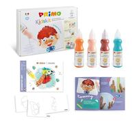 PRIMO Kidskit Symmetry Art - Kit Peinture Enfant +5Ans, Set 4 Couleurs Tempera Ergonomiques et Doseur 50ml, 1 Livre de Coloriage Dessin, 1 Livret Créatif - Activité Manuelle Enfant et Loisirs Créatifs