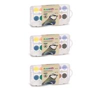 Primo Lot De 3 Pastilles D¿Aquarelle Fine En Godet Rempla¿Able, 12 Couleurs. ¿ 30 Mm