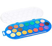PRIMO Morocolor, Aquarelles pour Enfants en Tablette, Palette d'aquarelles 22 Couleurs, tampons Aquarelle Ø 30mm Haute Pigmentation, Couleurs Vives et Brillantes, Made in Italy