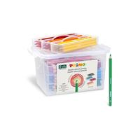 PRIMO Morocolor, Crayons de Couleur Jumbo 120 Crayons de Couleur triangulaires, Forme ergonomiqu, étui à Compartiments 12 Couleurs Crayons de Couleur pour Enfants diamètre Ø 5,5 mm Made in Italy