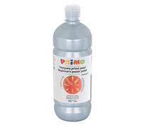 PRIMO Morocolor, Gouache brillante Premiers pas 1000 ml, Argent, Gouache colorée en bouteille, Couleurs brillantes lavables, Peut être utilisée sur plus surfaces, Pour ceux qui commencent à peindre 204BR1000910