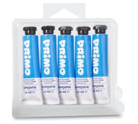 Primo Pack 5 Tubes Aluminium 12ml Peinture Gouache Cyan 501