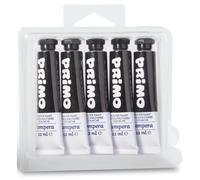 Primo Pack 5 Tubes Aluminium 12ml Peinture Gouache Noir