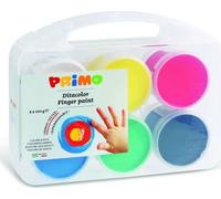 Primo peinture au doigt pour enfants | peinture au doigt lumineuse | 6 couleurs dans un pot de 100 ml de contenu