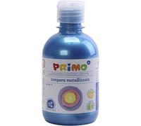 PRIMO Peinture scolaire pour Enfants - Peinture à tempéra hydrosoluble à l'Aspect métallique - (300 ml) avec Bouchon doseur - (bleu)
